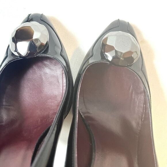 Botkier Womens Black Patent Leather Pointed Toe Studded Pumps Shoes EU 40 US 9.5 - Picture 6 of 11